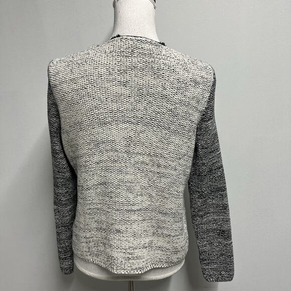 Talbots Full Zip Front Jacket size Medium Ivory Silver Black Tweed Career Casual - Picture 7 of 8